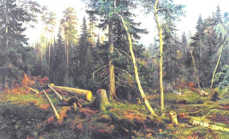 Ivan Shishkin Cutting of Wood France oil painting art